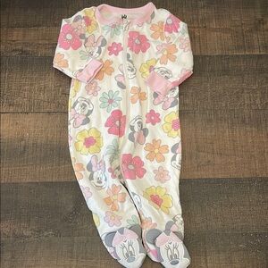 3/$30- Disney Minnie Mouse & floral designs size 3-6 months sleeper